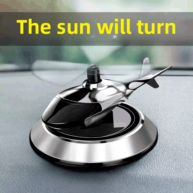 Solar - powered Airplane Car Ornament for Center Console